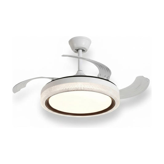 Ventilador de Techo A- Bivolt con Luminaria Lúmenes y Control Remoto, vista de producto sobre fondo blanco