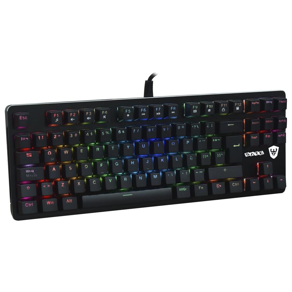 Teclado Gamer Mecánico SATE GK-502 RGB de 87 teclas en español