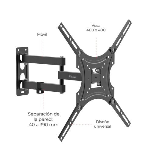 Soporte de TV Móvil Kolke KVS-537 para 17" a 55" hasta 30kg