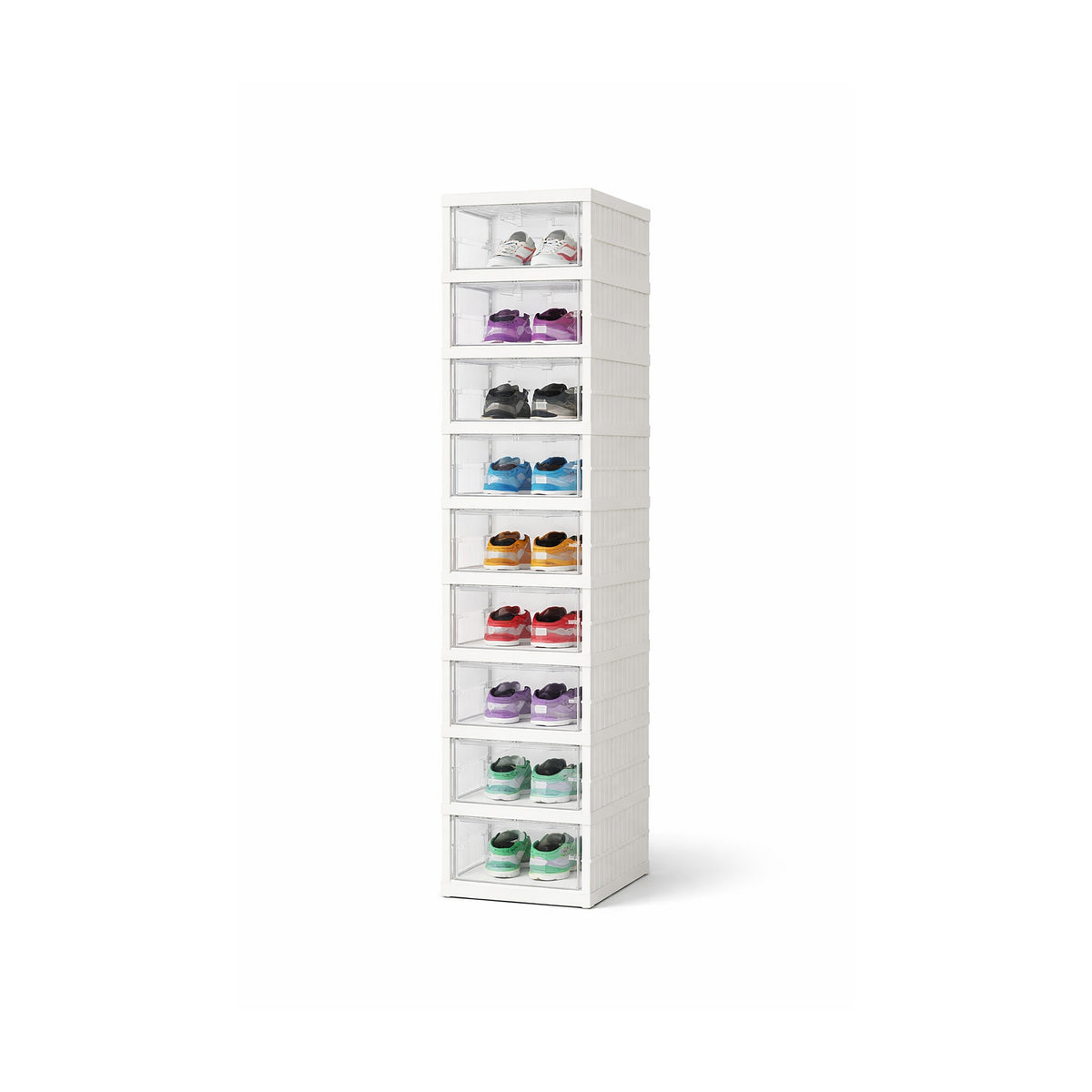 Zapatero Plegable SATE N-1039 9 Niveles Gabinete Transparente de SATE, producto centrado sobre fondo blanco