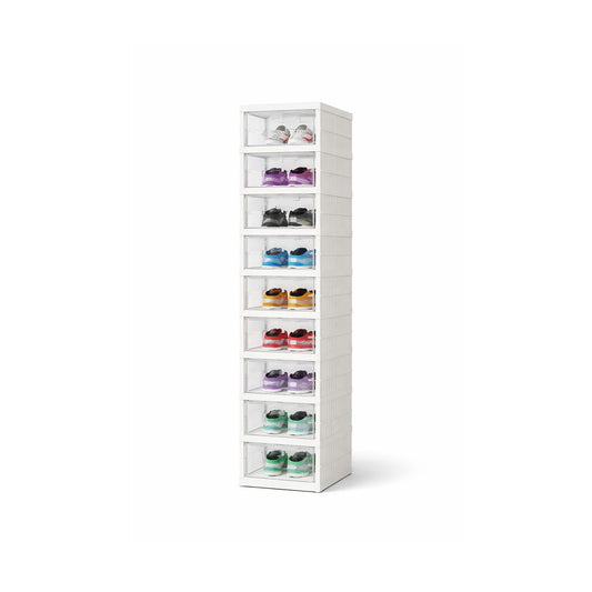 Zapatero Plegable SATE N-1039 9 Niveles Gabinete Transparente sobre fondo blanco